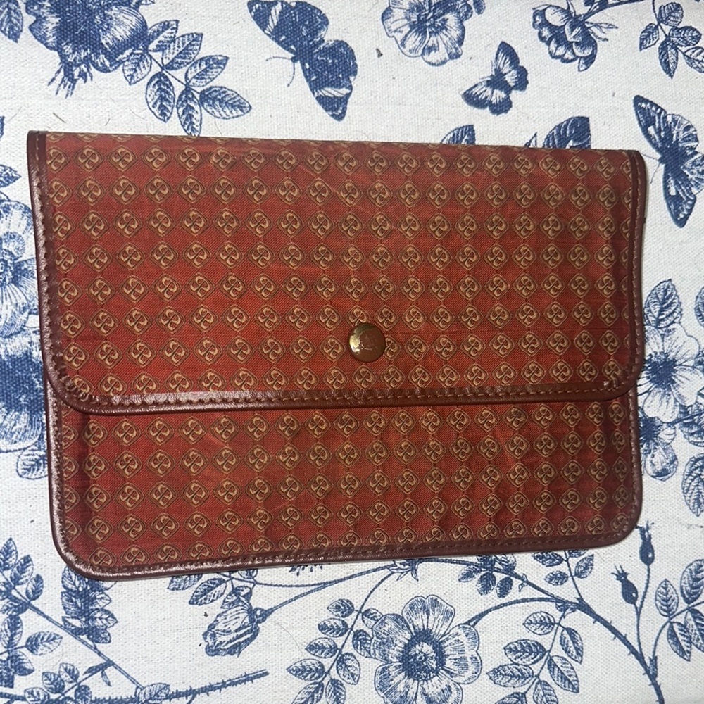 Rochas Red and Gold Patterned Clutch